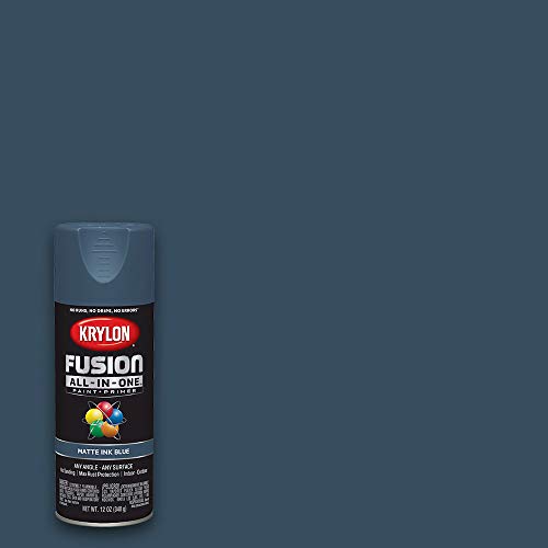 Krylon Fusion All-In-One Adhesive Spray Paint for Indoor/Outdoor Use, 12 oz, Ink Blue