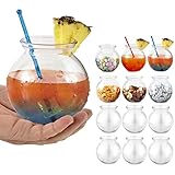 Small Round Plastic Fish Bowls for Parties (12 Pack) 16 oz Clear Mini Drink Bowl, Shatterproof Fishbowl Glasses for Drinks, Centerpieces, Decorations, Goldfish Pond Carnival Game, Centerpiece Vases