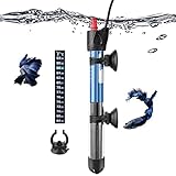 Hitop 25W/50W/100W/300W Adjustable Aquarium Heater, Submersible Glass Water Heater for 5 – 70 Gallon Fish Tank (50W)