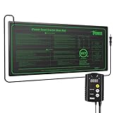 iPower 10' x 20' Warm Hydroponic Seedling Heat Mat and Digital Thermostat Control Combo Set for Seed Germination, Black